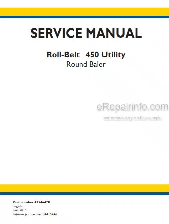 Photo 5 - New Holland Roll-Belt 450 Utility Service Manual Round Baler