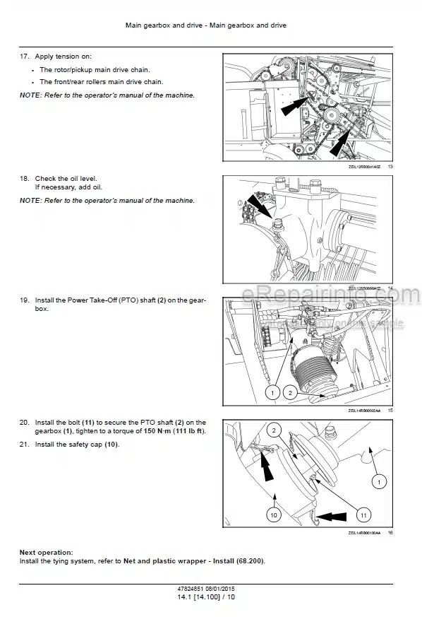 Photo 1 - New Holland Roll Baler 135 Ultra Service Manual Round Baler