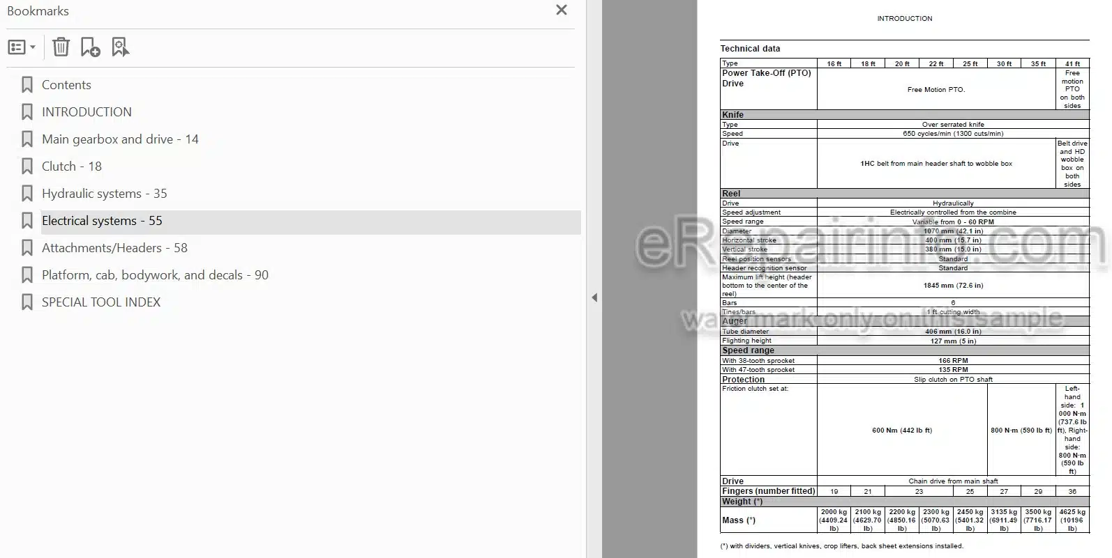 Photo 4 - New Holland VariFeed 760CG Service Manual Grain Header