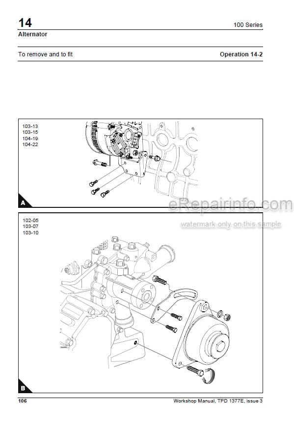 Photo 8 - Perkins 100 Series Workshop Manual Diesel Engine