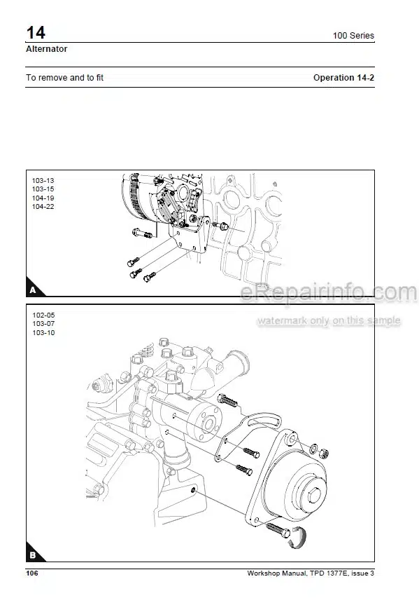 Photo 1 - Perkins 100 Series Workshop Manual Diesel Engine