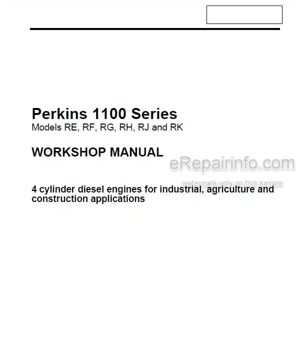 Photo 4 - Perkins 1100 Series Workshop Manual Engine