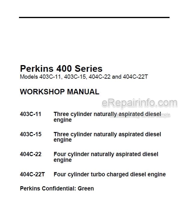 Photo 4 - Perkins 400 Series Workshop Manual Engine