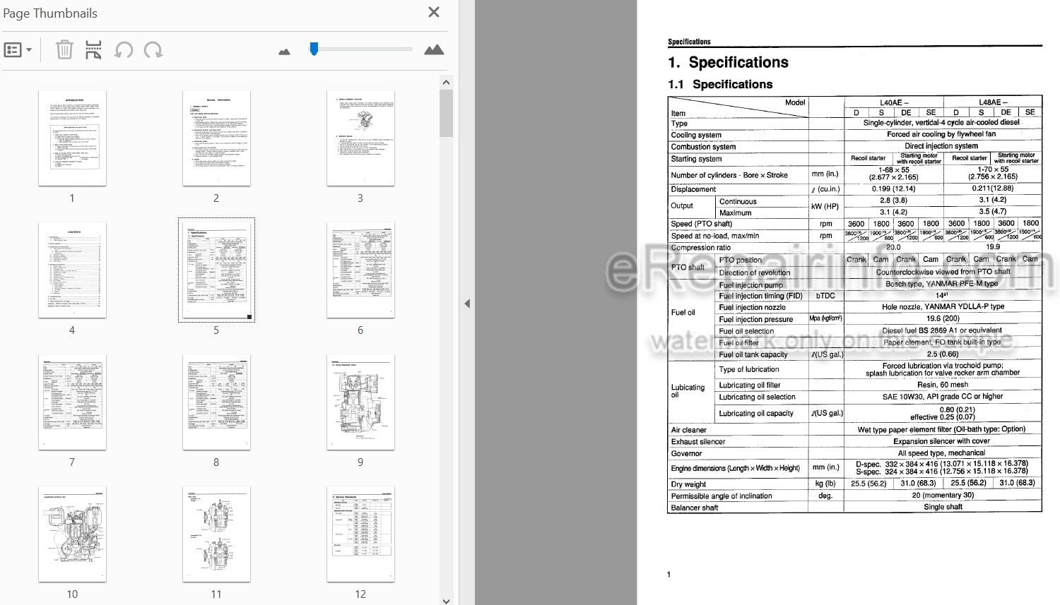 Photo 3 - Yanmar L40AE L48AAE L60AE L70AE L75AE L90AE L100AE Service Manual Diesel Engine 9806-3075