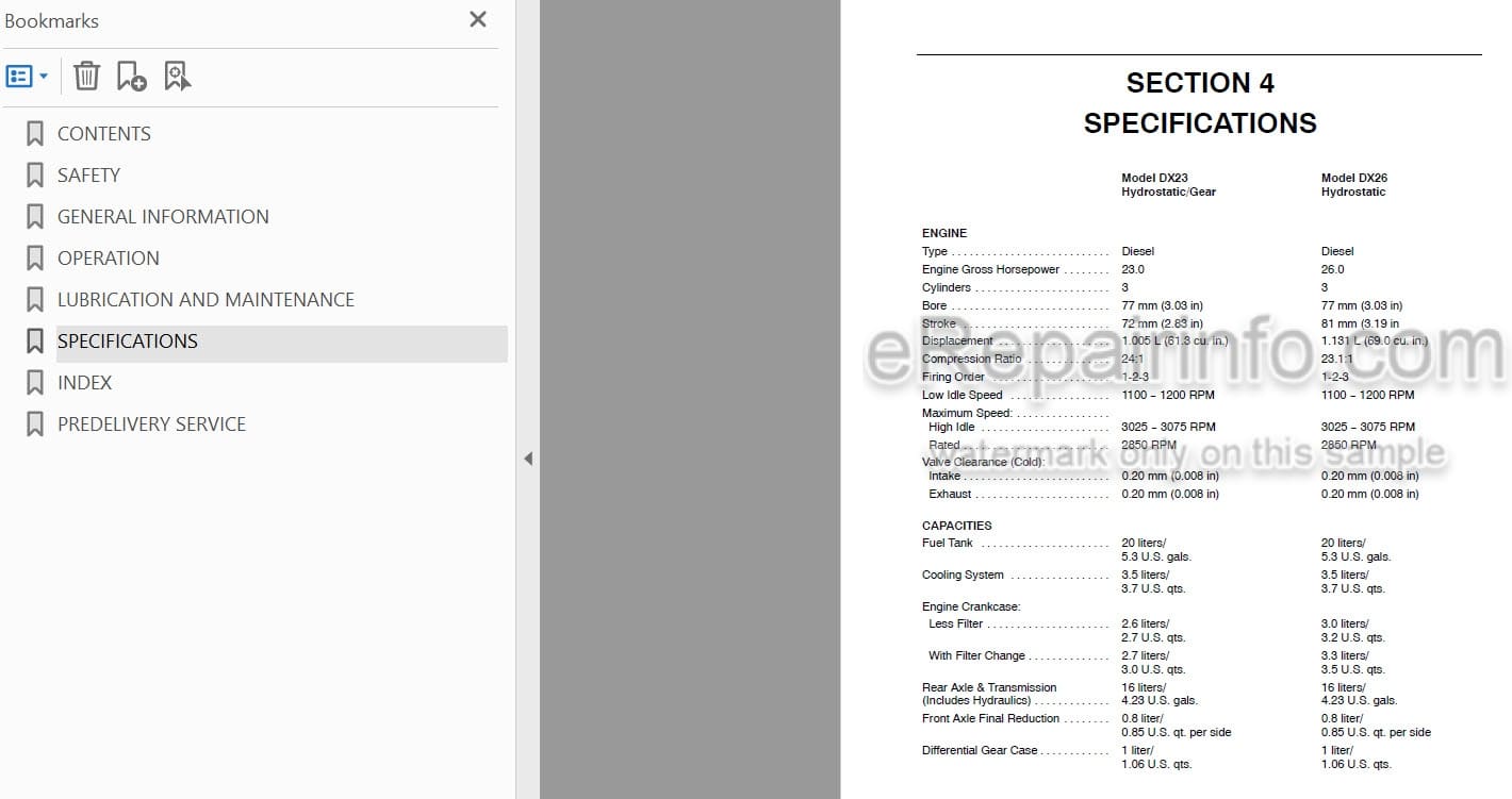 Photo 4 - Case IH DX23 DX26 Operators Manual Tractor 87544696