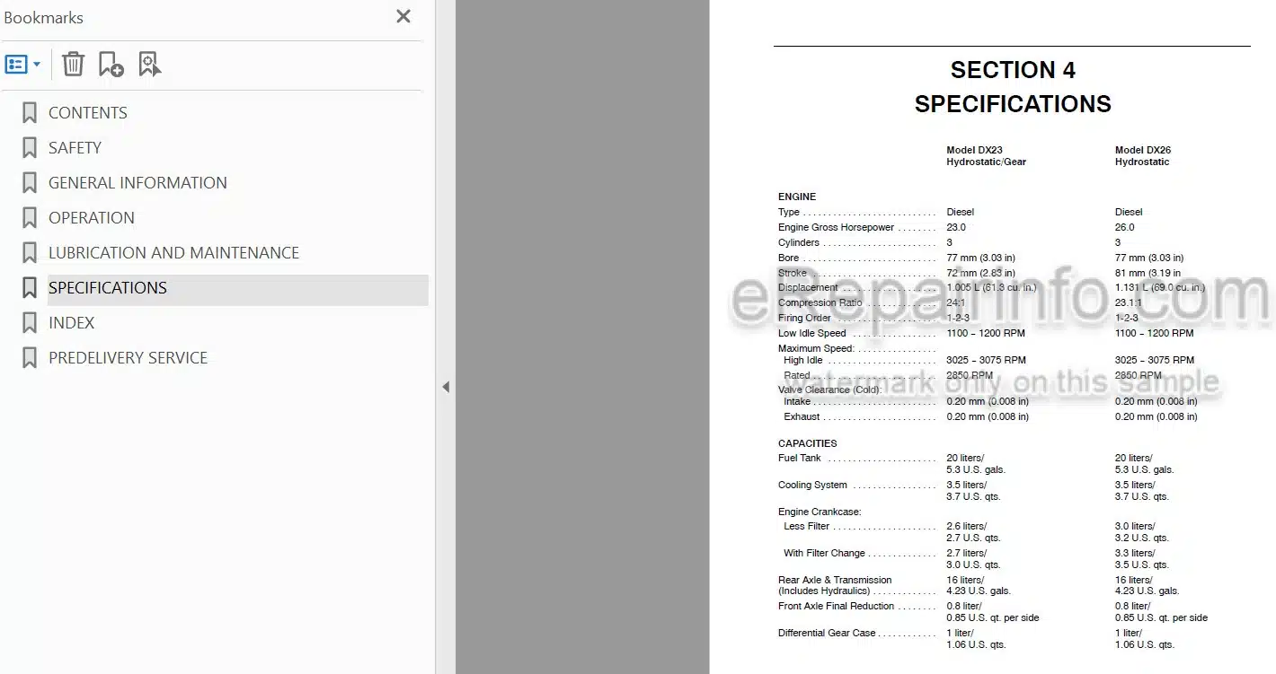 Photo 4 - Case IH DX23 DX26 Operators Manual Tractor 87544696