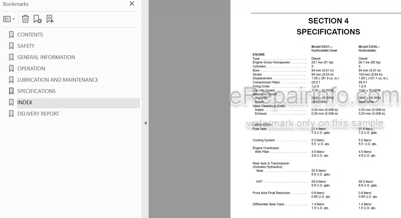 Photo 4 - Case IH DX31 DX34 Operators Manual Tractor 87544700