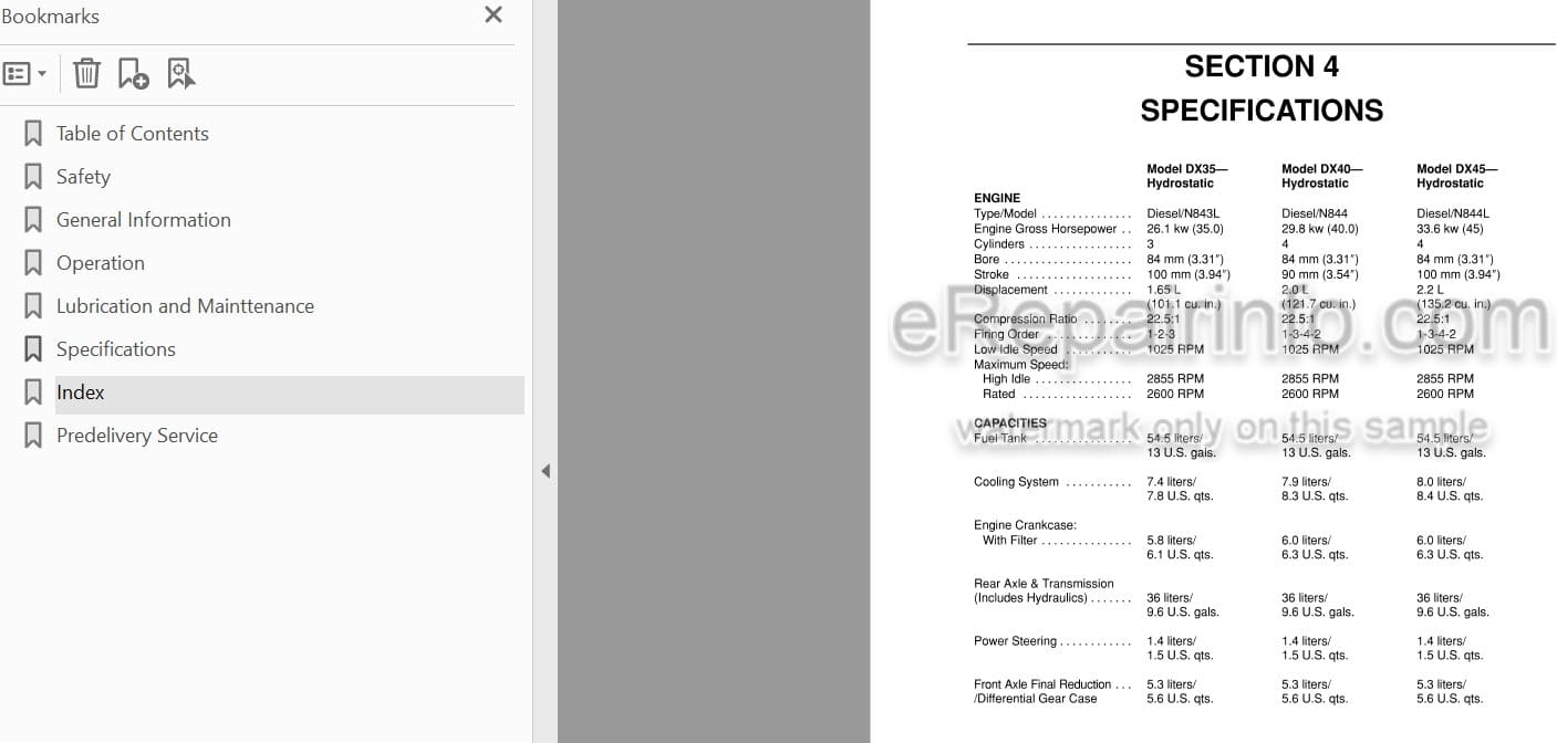 Photo 4 - Case IH DX35 DX40 DX45 Operators Manual Tractor 86617827
