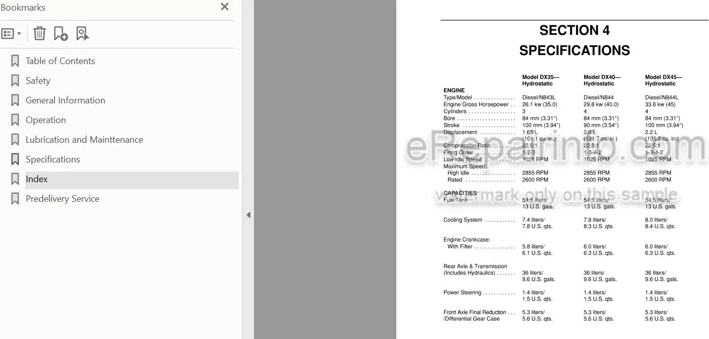Photo 4 - Case IH DX35 DX40 DX45 Operators Manual Tractor 86617827