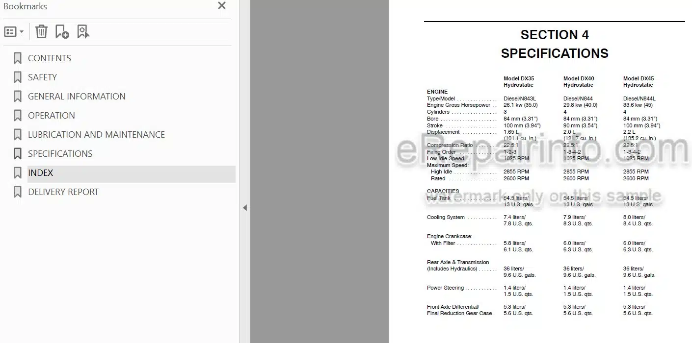 Photo 4 - Case IH DX35 DX40 DX45 Operators Manual Tractor 87300519
