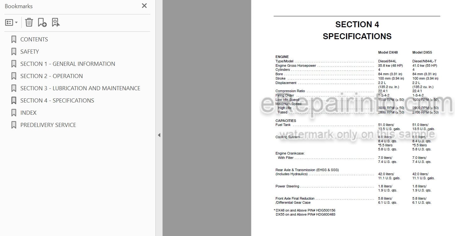 Photo 4 - Case IH DX48 DX55 Operators Manual Tractor 87544706