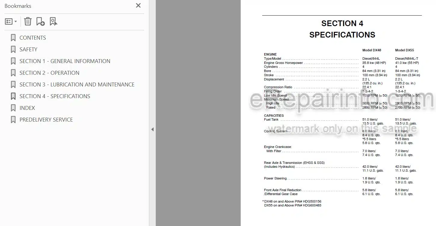 Photo 4 - Case IH DX48 DX55 Operators Manual Tractor 87544706