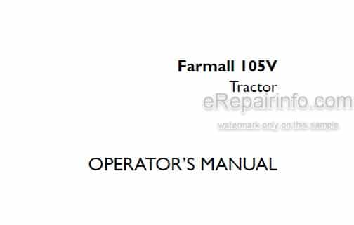 Photo 5 - Case IH Farmall 105V Operators Manual Tractor