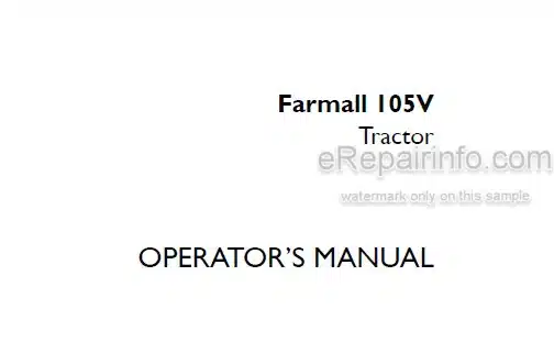 Photo 5 - Case IH Farmall 105V Operators Manual Tractor