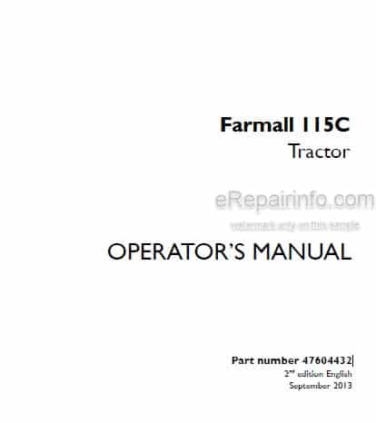 Photo 4 - Case IH Farmall 115C Operators Manual Tractor