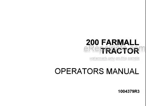 Photo 4 - Case IH Farmall 200 Operators Manual Tractor 1004379R3