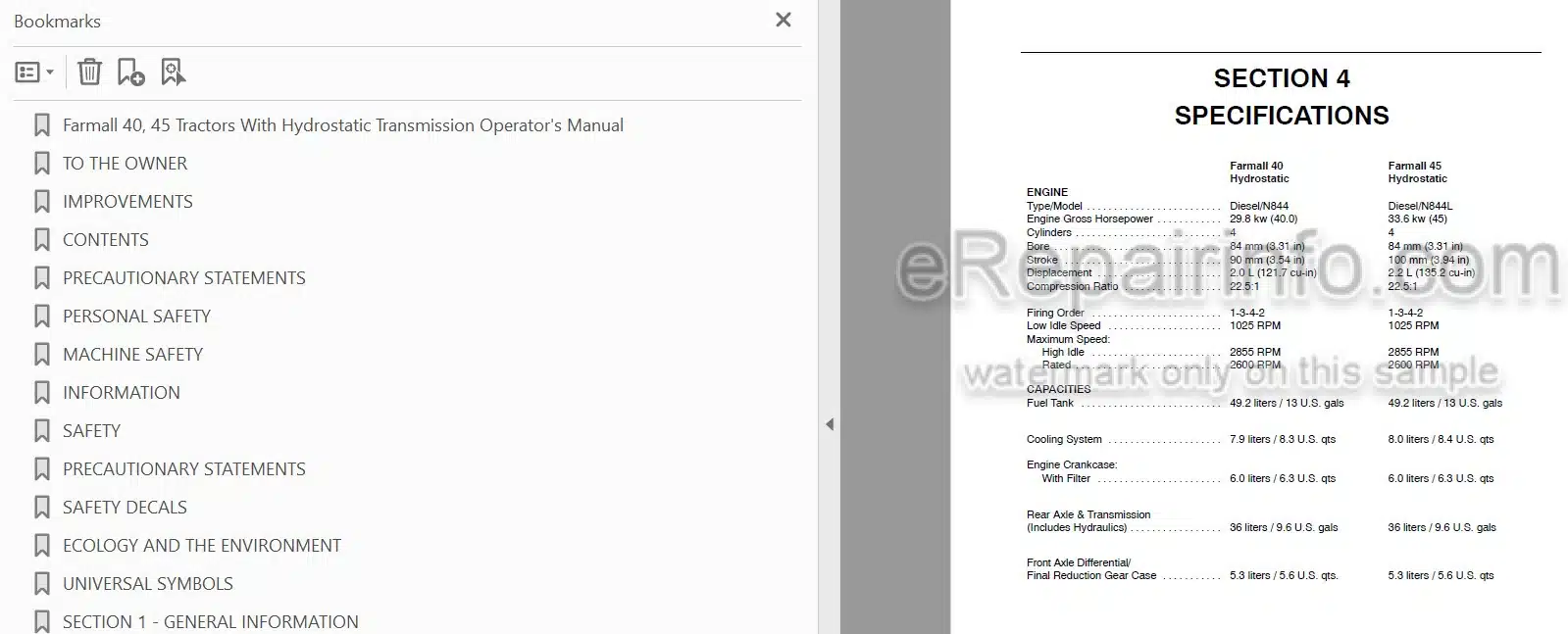 Photo 5 - Case IH Farmall 40 45 Operators Manual Tractor With Hydrostatic Transmission 87721387