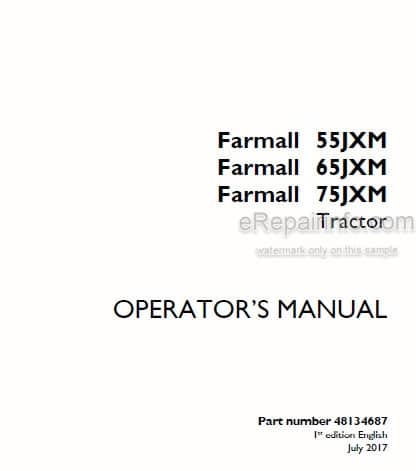 Photo 4 - Case IH Farmall 55JXM 65JXM 75JXM Operators Manual Tractor 48134687
