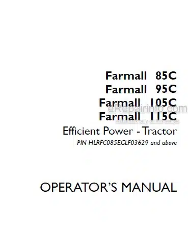 Photo 4 - Case IH Farmall 85C 95C 105C 115C Efficient Power Operators Manual Tractor