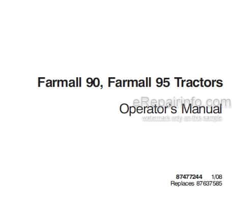 Photo 4 - Case IH Farmall 90 95 Operators Manual Tractor 87477244
