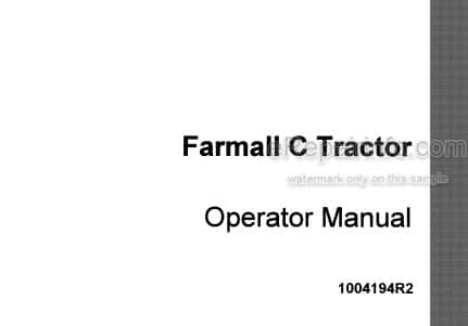 Photo 4 - Case IH Farmall Model C Operators Manual Tractor