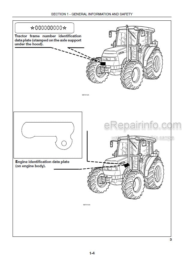 Photo 4 - Case IH JX1060C JX1070C JX1075C Operators Manual Tractor