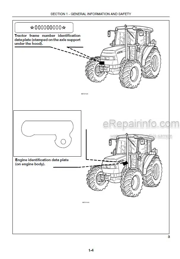 Photo 4 - Case IH JX1060C JX1070C JX1075C Operators Manual Tractor
