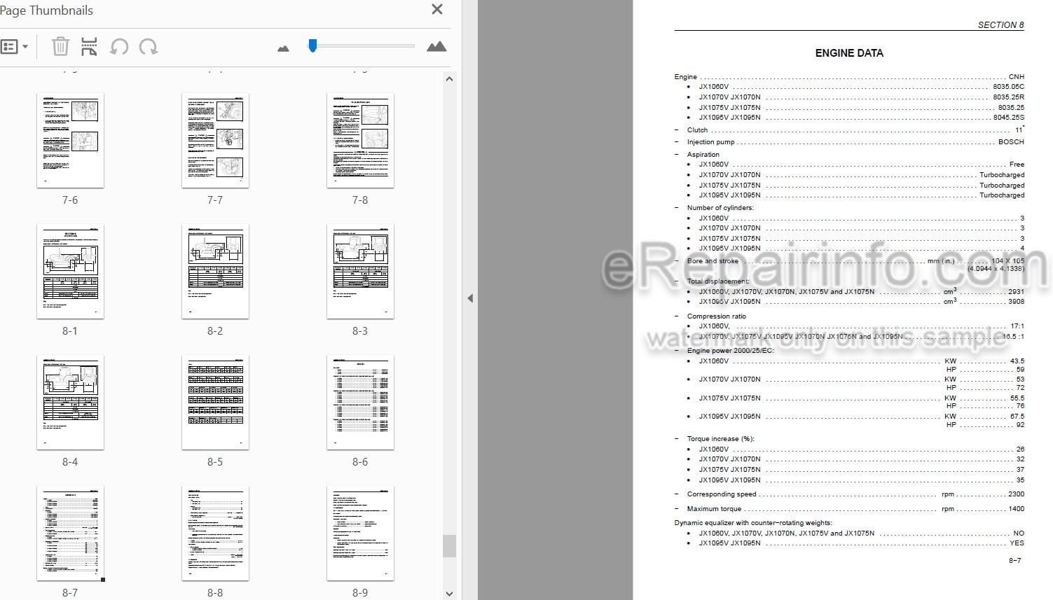 Photo 3 - Case IH JX1060V JX1070V JX1075V JX1095V JX1070N JX1075N JX1095N Operators Manual Tractor