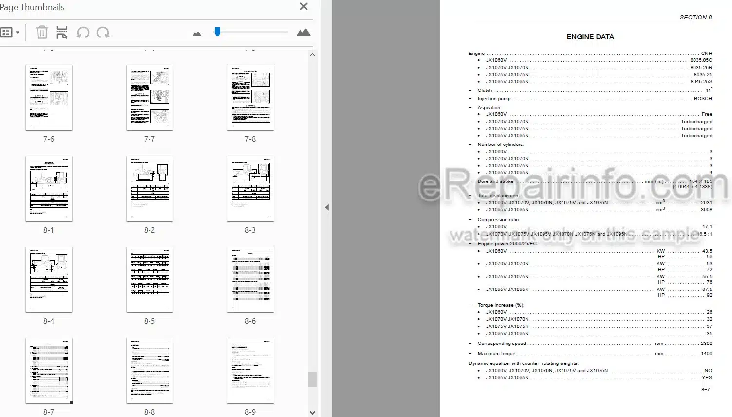Photo 3 - Case IH JX1060V JX1070V JX1075V JX1095V JX1070N JX1075N JX1095N Operators Manual Tractor
