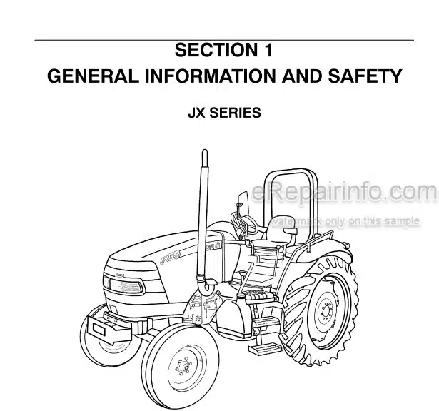 Photo 4 - Case IH JX55 JX65 JX75 JX85 JX95 Operators Manual Tractor