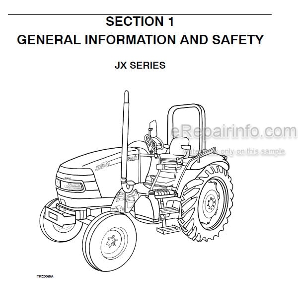 Photo 4 - Case IH JX55 JX65 JX75 JX85 JX95 Operators Manual Tractor HFJ013287-