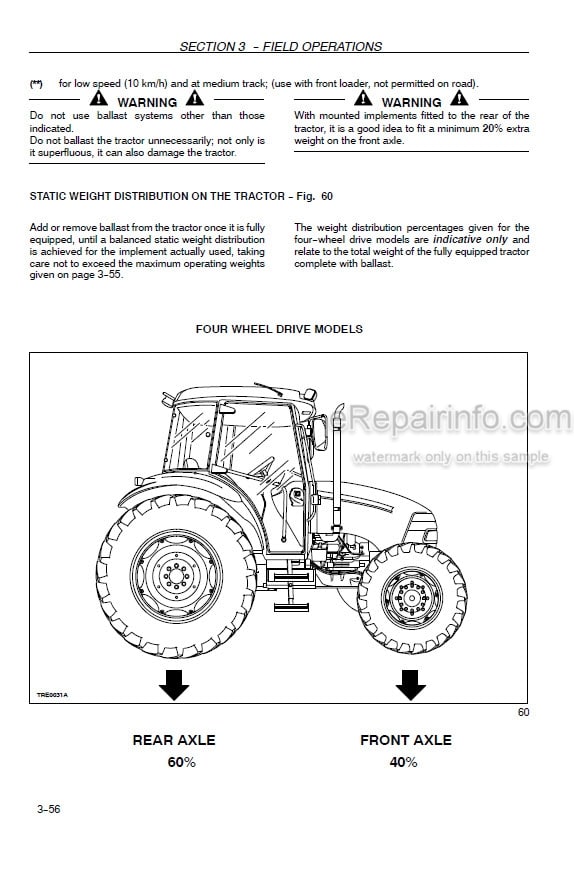 Photo 3 - Case IH JX60 JX70 JX80 JX90 JX95 Operators Manual Tractor