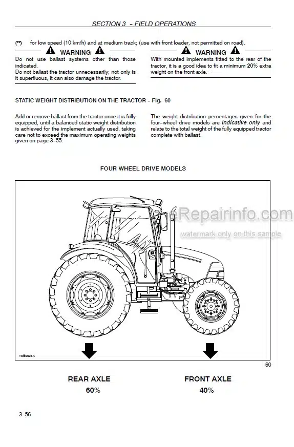 Photo 3 - Case IH JX60 JX70 JX80 JX90 JX95 Operators Manual Tractor