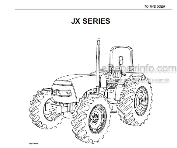 Photo 5 - Case IH JX60 JX70 JX80 JX90 JX95 Straddle Mount Operators Manual Tractor