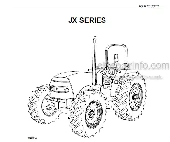 Photo 5 - Case IH JX60 JX70 JX80 JX90 JX95 Straddle Mount Operators Manual Tractor