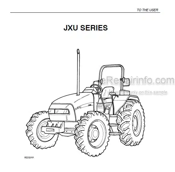 Photo 4 - Case IH JX70U JX80U JX90U JX100U Use And Maintenance Manual Tractor