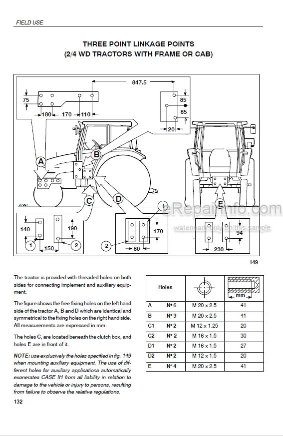 Photo 5 - Case IH JX70U JX80U JX90U JX100U Use And Maintenance Manual Tractor