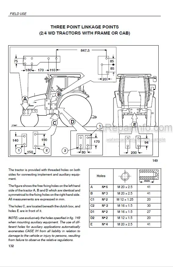 Photo 5 - Case IH JX70U JX80U JX90U JX100U Use And Maintenance Manual Tractor