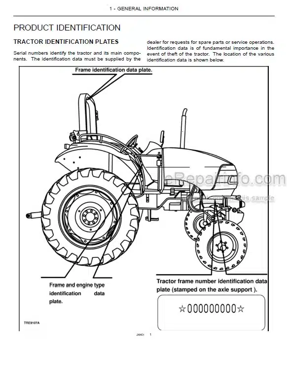 Photo 5 - Case IH JX80HC JX90HC JX95HC Operators Manual Tractor
