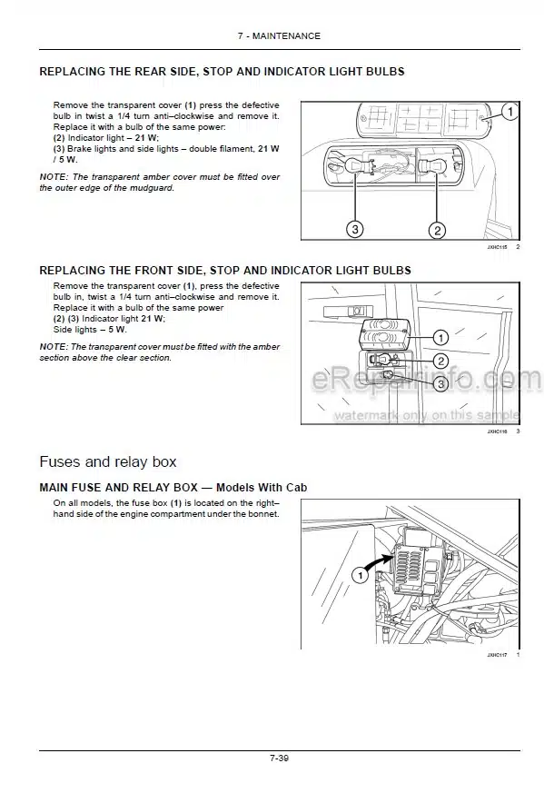 Photo 4 - Case IH JX80HC JX90HC JX95HC Operators Manual Tractor