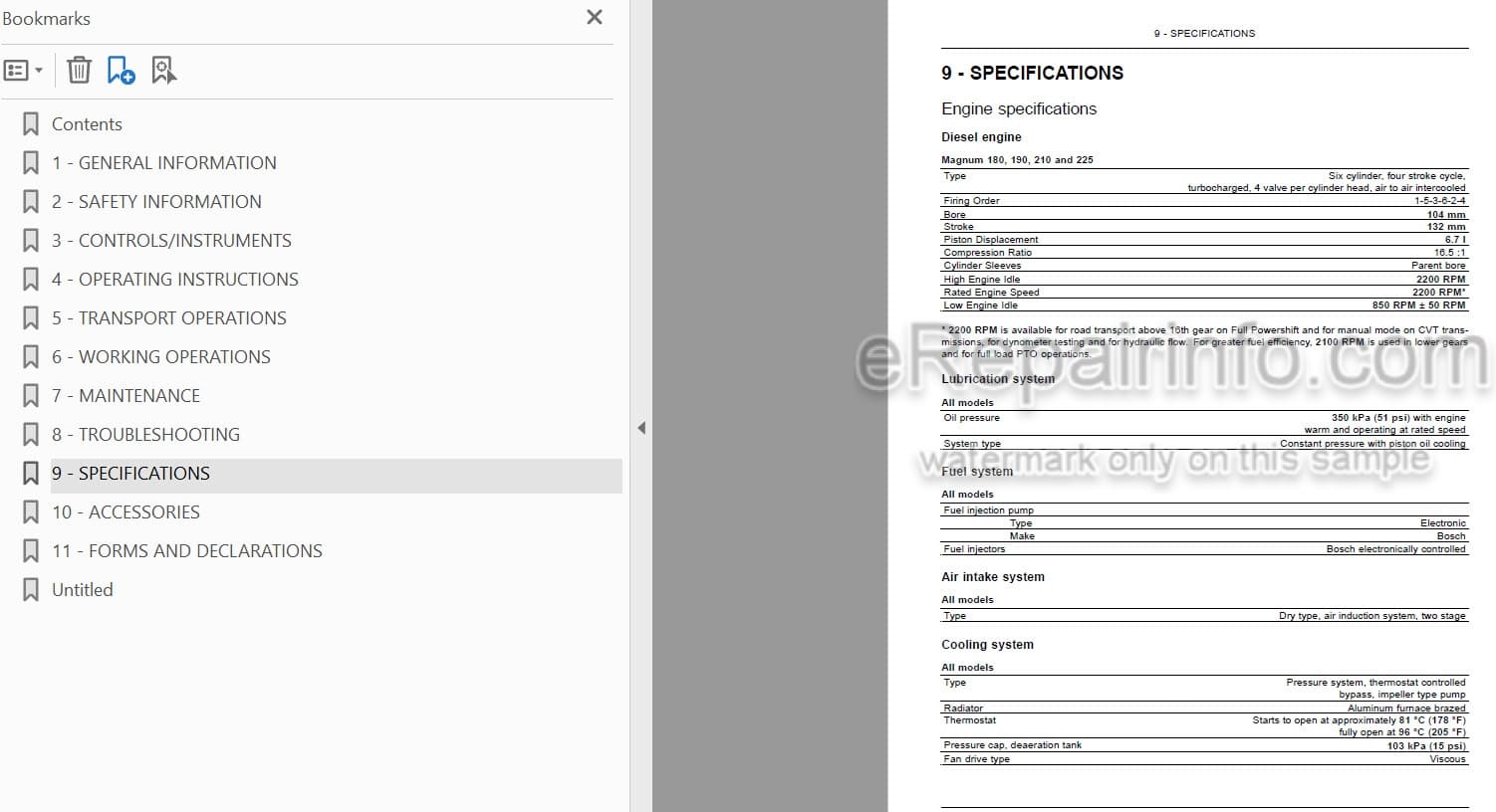 Photo 3 - Case IH Magnum 180 190 210 225 Operators Manual Tractor ZBRH02080-