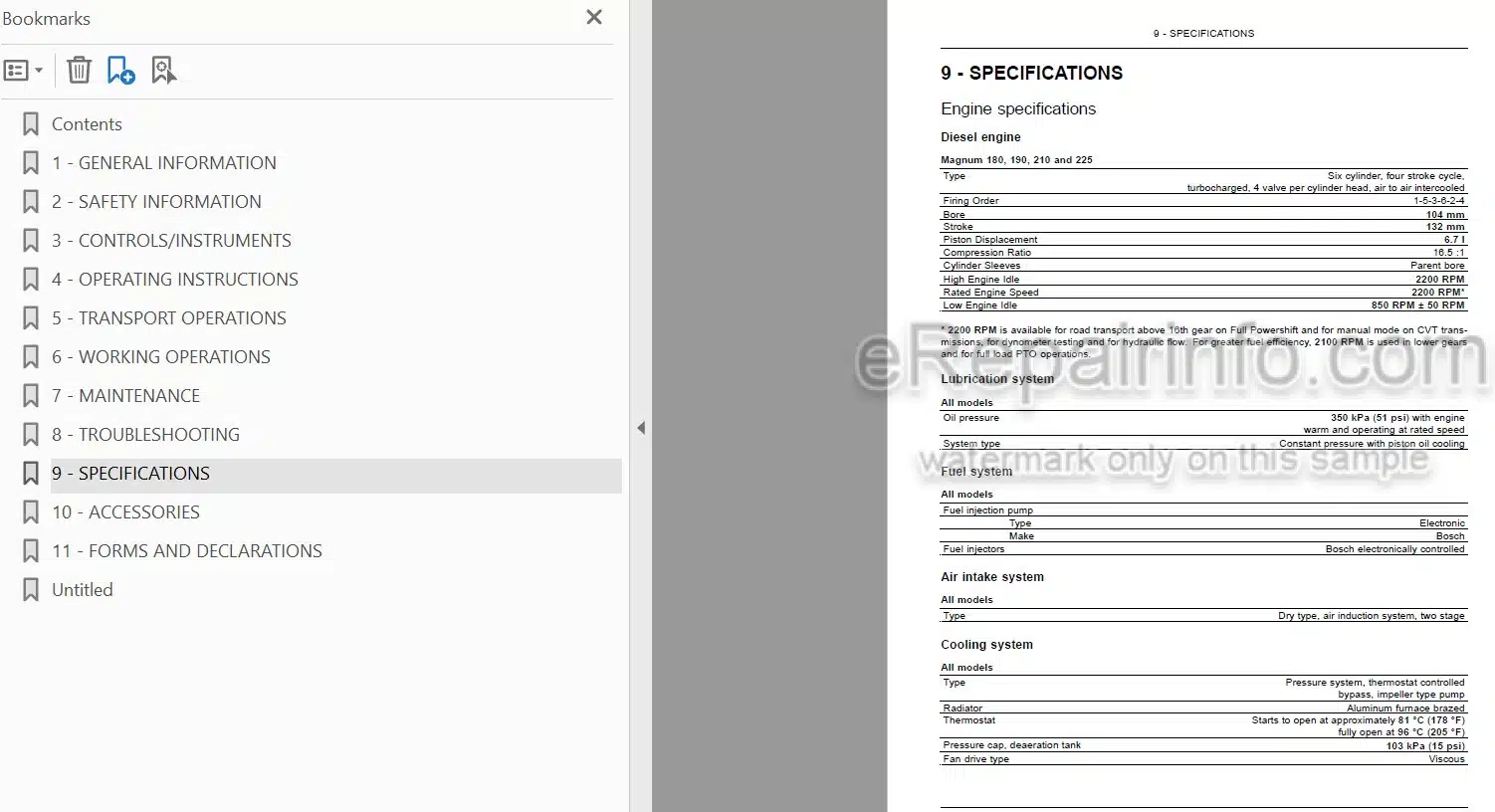 Photo 3 - Case IH Magnum 180 190 210 225 Operators Manual Tractor ZBRH02080-