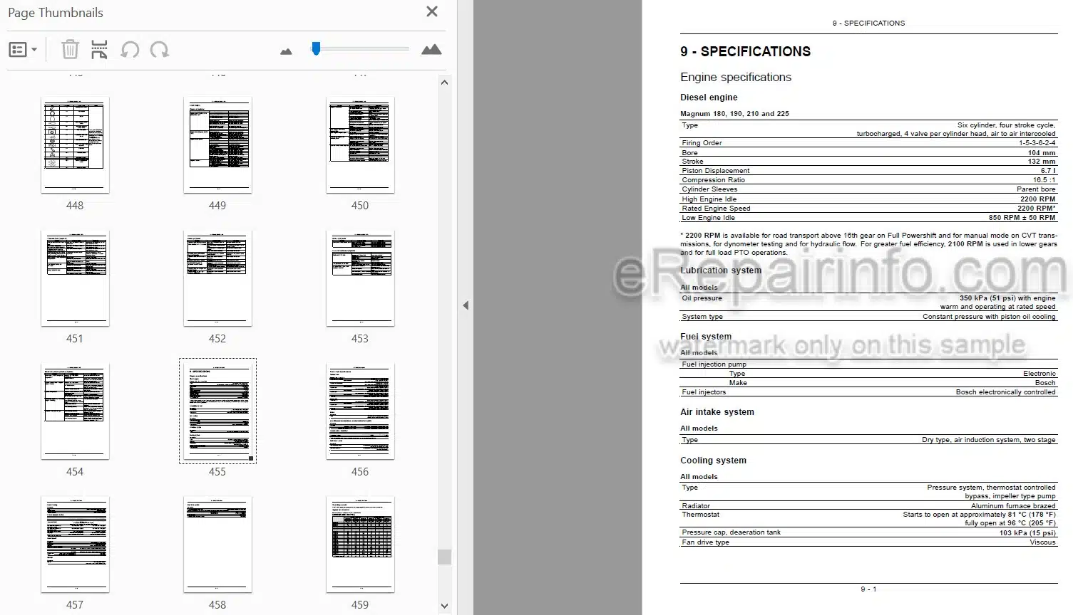 Photo 3 - Case IH Magnum 180 190 210 225 Operators Manual Tractor ZCRH01001-
