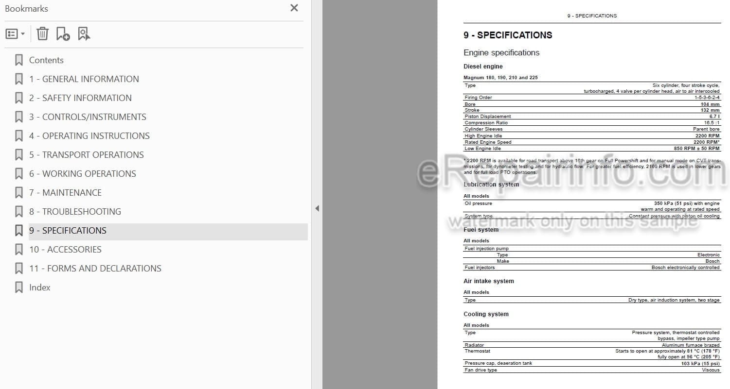 Photo 3 - Case IH Magnum 180 190 210 225 Operators Manual Tractor ZDRH02955-