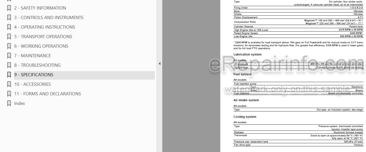 Photo 3 - Case IH Magnum 180 200 220 240 Operators Manual Tractor ZGRH05001-
