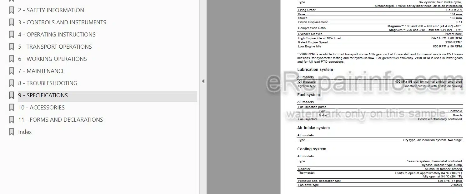 Photo 3 - Case IH Magnum 180 200 220 240 Operators Manual Tractor ZGRH05001-