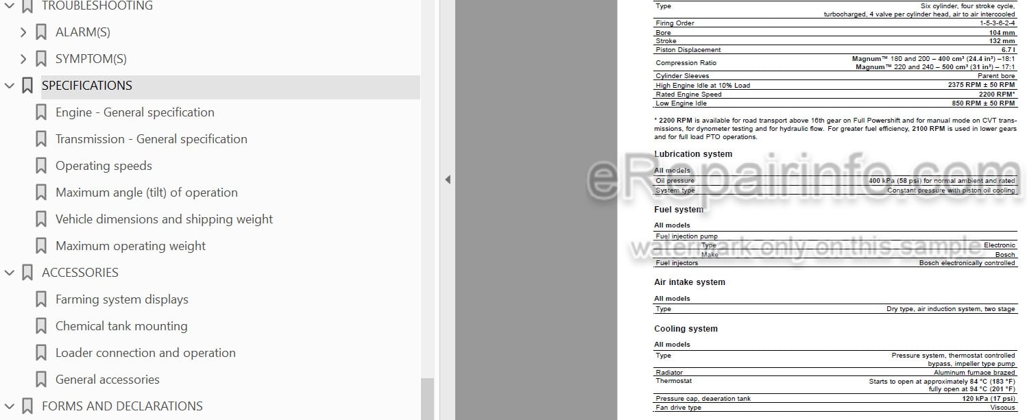 Photo 3 - Case IH Magnum 180 200 220 240 Operators Manual Tractor ZHRH04001-