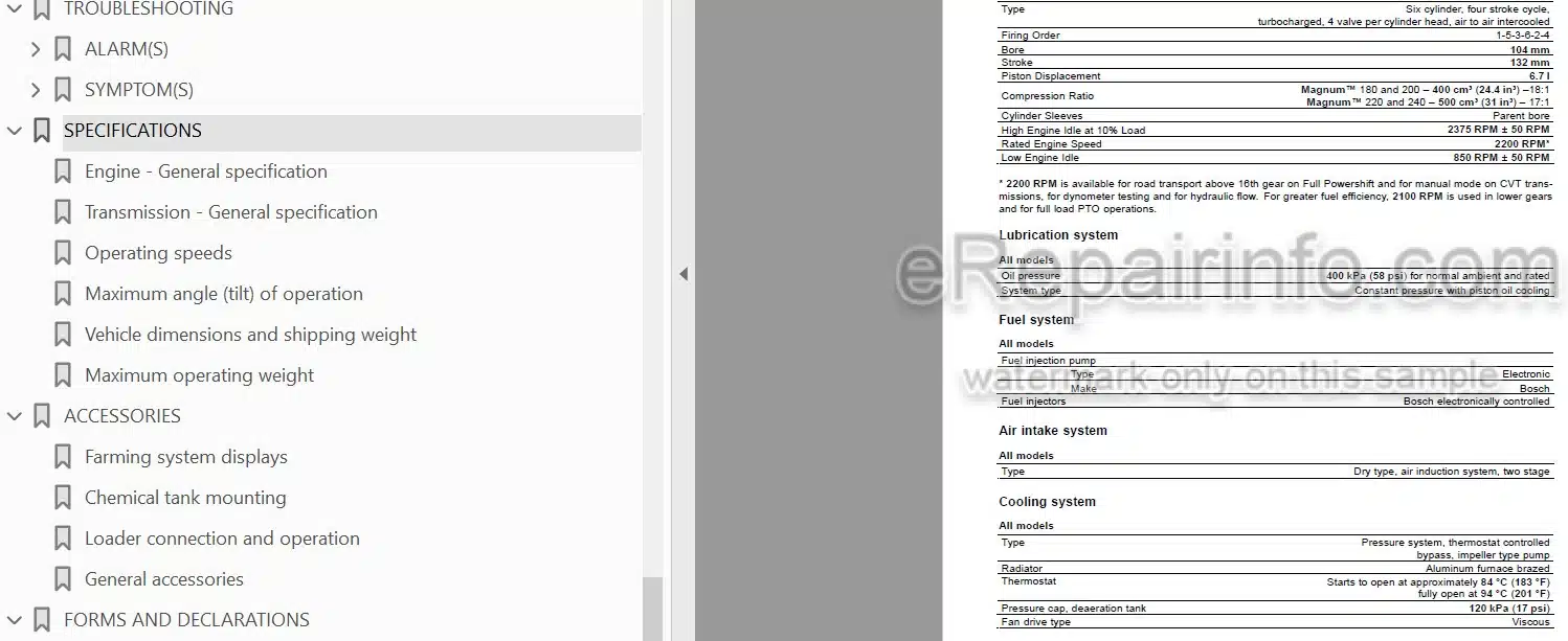 Photo 3 - Case IH Magnum 180 200 220 240 Operators Manual Tractor ZHRH04001-