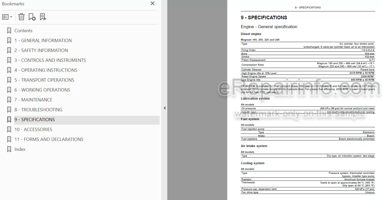 Photo 3 - Case IH Magnum 180 200 220 240 Operators Manual Tractor ZERH02500-