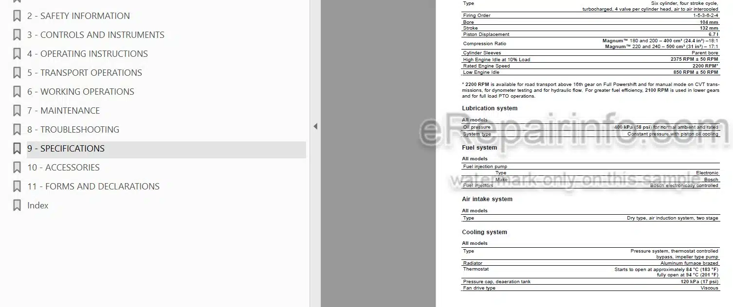 Photo 3 - Case IH Magnum 180 200 220 240 Operators Manual Tractor ZFRH05001-